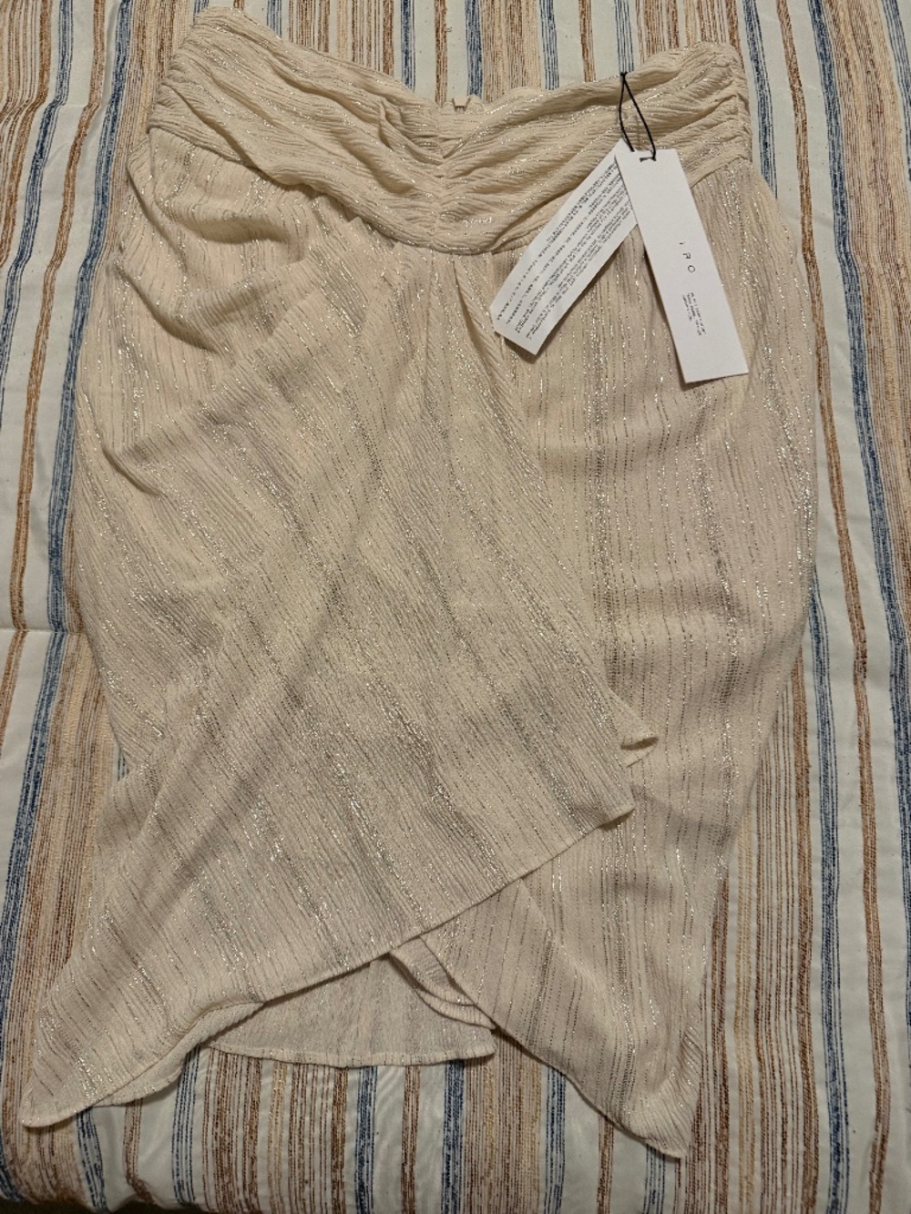 Iro Paris Nistal Draped Ruched Metallic Skirt Size 40